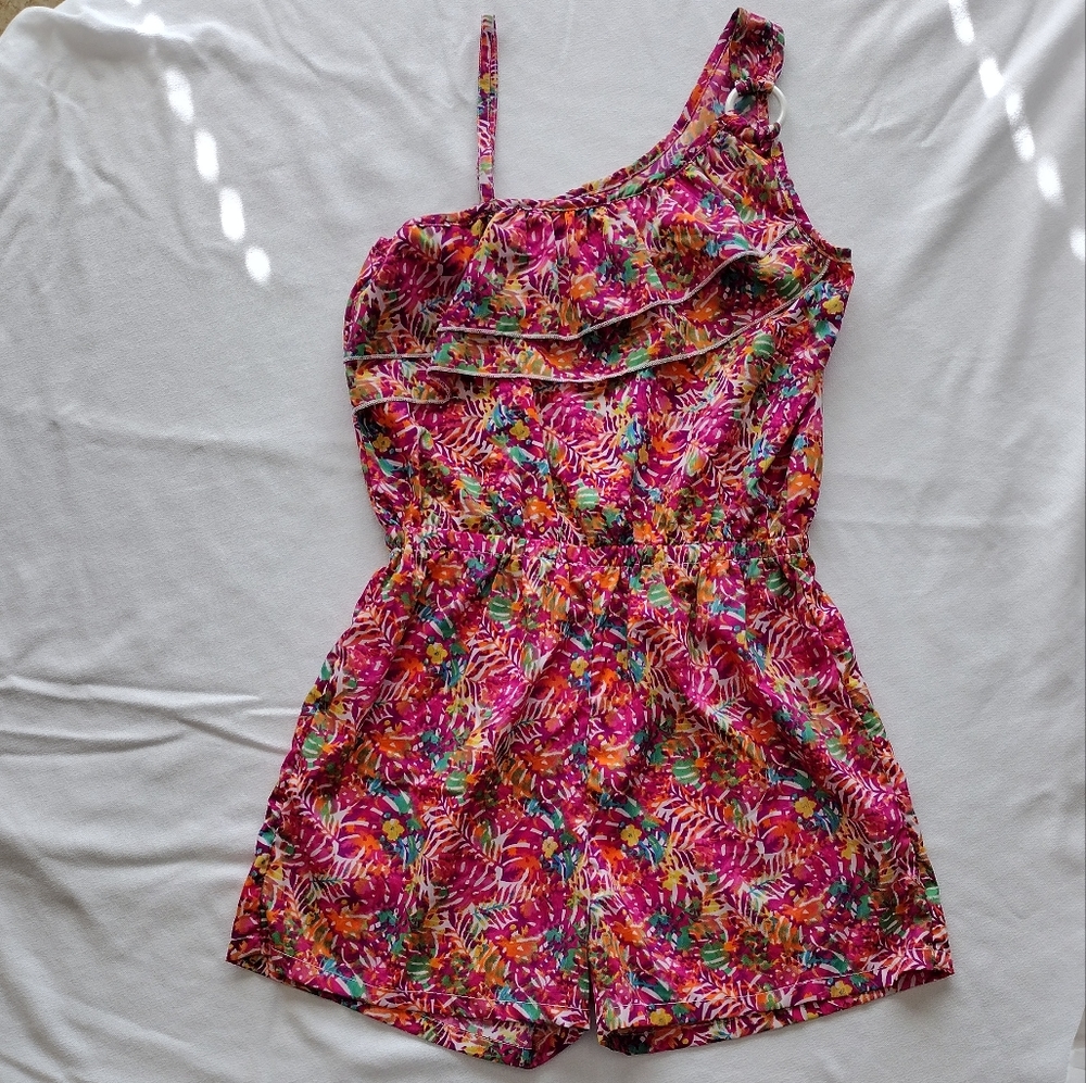 Real Love Girl's Asymmetrical Ruffle Romper Size 14-16
